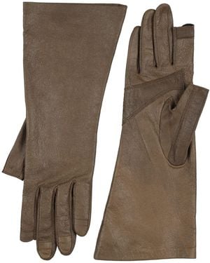 Rick Owens Khaki Gloves Lambskin - Brown
