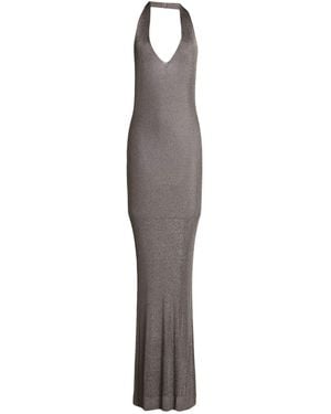 Dondup Maxi Dress Viscose, Metallic Fiber