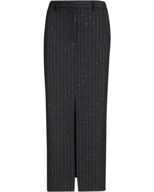SIMONA CORSELLINI Midi Skirt Polyester, Virgin Wool, Elastane - Black