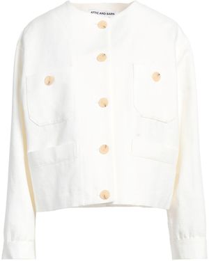 Attic And Barn Ivory Jacket Cotton, Linen - White