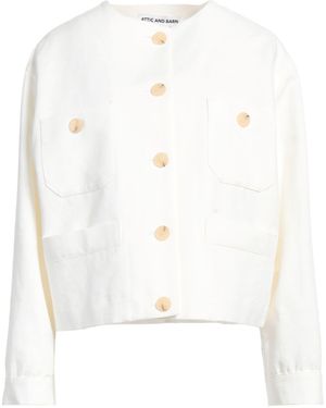 Attic And Barn Ivory Jacket Cotton, Linen - White