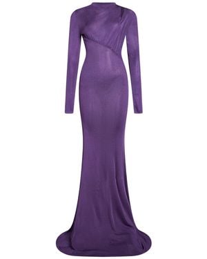 Self-Portrait Maxi Dress - Purple