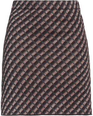 Roberto Collina Dark Mini Skirt Wool, Metallic Polyester, Nylon - Grey