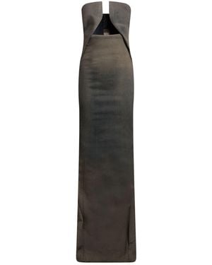 Rick Owens Maxi Dress Cotton, Elastomultiester, Natural Rubber - Gray