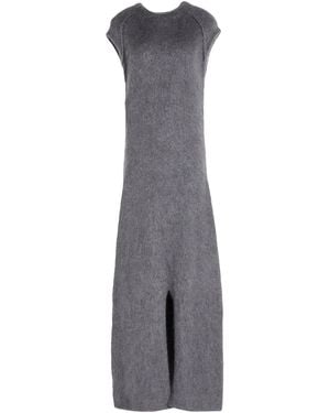 Jil Sander Maxi Dress Virgin Wool, Mohair Wool, Silk - Gray