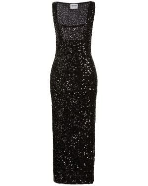 Moschino Maxi Dress Polyester, Elastane - Black