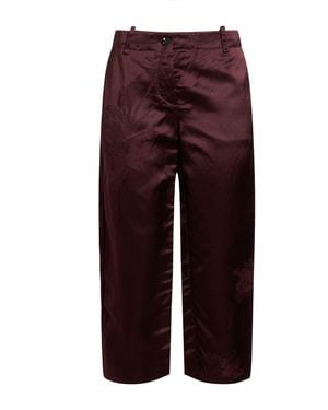 Masnada Burgundy Pants Viscose, Linen - Purple