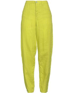 Emporio Armani Trousers Linen - Yellow