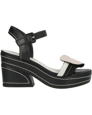 Elvio Zanon Sandals Leather - Black