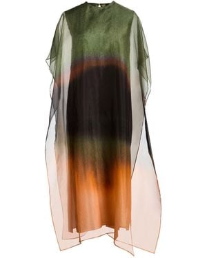 Christian Wijnants Military Midi Dress Silk, Elastane - Green