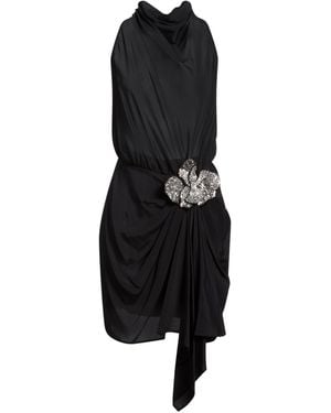 Amen Mini Dress Acrylic, Silk, Elastane - Black