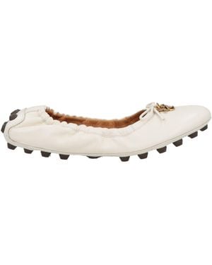 Tod's Ivory Ballet Flats Leather - Natural