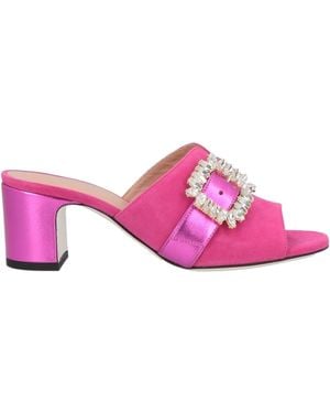 Pollini Fuchsia Sandals Leather - Pink