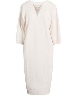 Peserico Midi Dress Virgin Wool, Silk, Cashmere - White