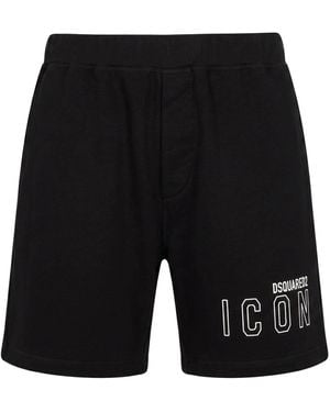 DSquared² Icon Outline Printed Shorts - Black