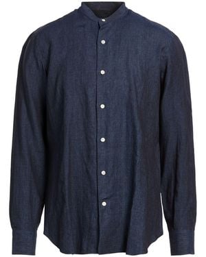 De Petrillo Midnight Shirt Linen - Blue