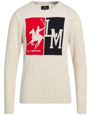 La Martina Jumper Lambswool, Nylon - White