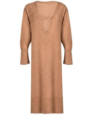 Not Shy Camel Midi Dress Cashmere - Natural