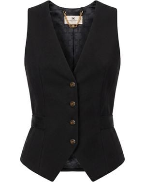 Elisabetta Franchi Tailored Vest Polyester, Viscose, Elastane - Black