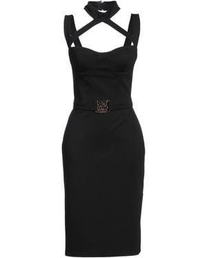 Gaelle Paris Midi Dress Viscose, Polyamide, Elastane - Black