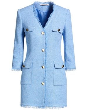 Tagliatore 0205 Azure Mini Dress Viscose, Cotton, Acrylic, Polyamide, Elastane - Blue