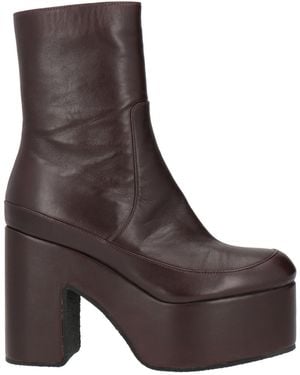 Dries Van Noten Burgundy Ankle Boots Leather - Brown