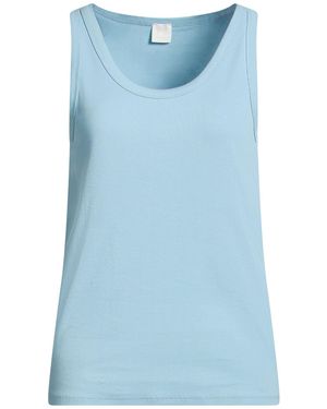 Marella Monochrome Tank Top Cotton, Elastane - Blue