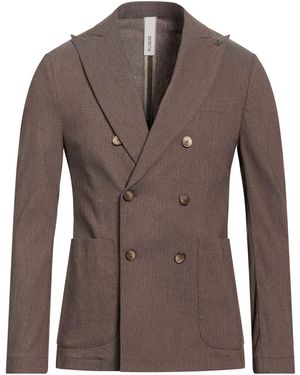 DISTRETTO 12 Blazer Cotton, Linen, Polyester, Elastane - Brown