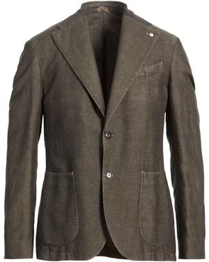 L.B.M. 1911 Khaki Blazer Linen, Cotton - Green