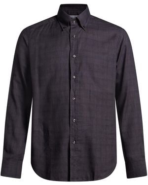 Robert Friedman Charcoal Shirt Cotton, Lyocell - Blue