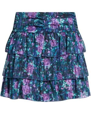 Liu Jo Mini Skirt Polyester, Metallic Polyester - Blue