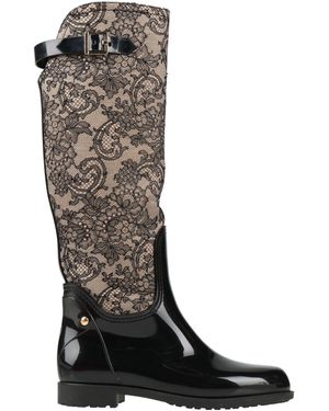 Rene Caovilla Boot Rubber, Textile Fibers - Black