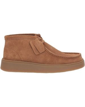 Clarks Camel Ankle Boots Leather - Brown