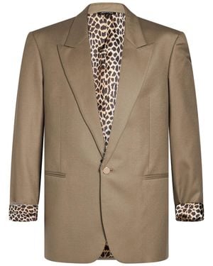 Reveres 1949 Sand Blazer Virgin Wool - Brown