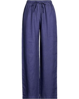 120% Lino Trousers Linen - Blue