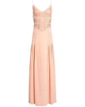 Cedric Charlier Maxi Dress Acrylic, Silk - Pink