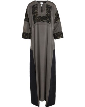 Visvim Wmv F.I.L. Cubism Maxi Dress Silk, Wool, Linen, Cotton - Black