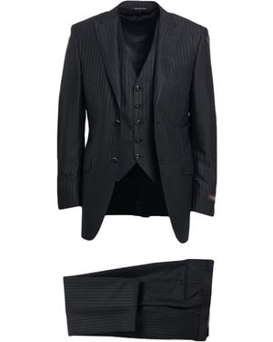Canali Suit Wool, Silk - Black