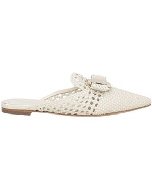 Ferragamo Cream Mules & Clogs Calfskin - White