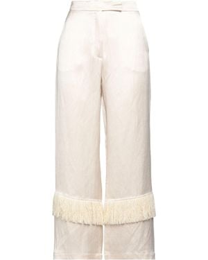 Alysi Chocolat Cream Pants Viscose, Linen - Natural