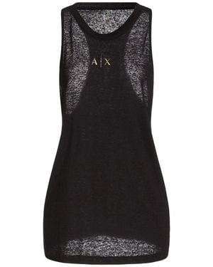 ARMANI EXCHANGE Tank Top Viscose, Linen - Black