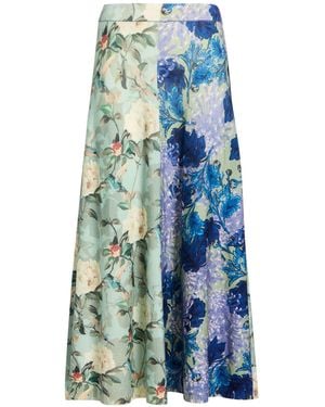 In bed with You Midi Skirt Merino Wool - Blue