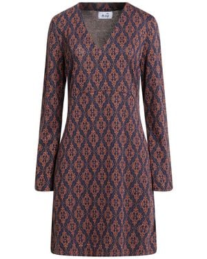 Niu Mini Dress Viscose, Polyamide, Metallic Fibre, Elastane - Purple