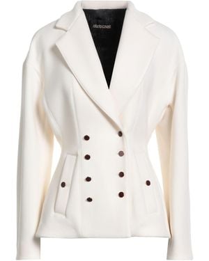 Roberto Cavalli Ivory Jacket Viscose, Polyamide, Elastane - White