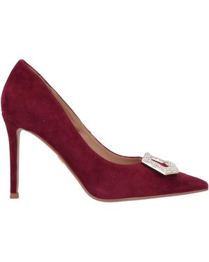 Lola Cruz Burgundy Court Shoes Leather - Purple