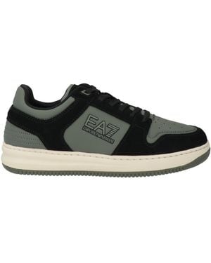 EA7 Military Sneakers Leather, Textile Fibers - Black