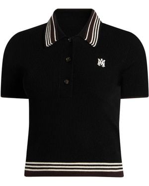 Amiri Polo Shirt Wool, Polyester - Black