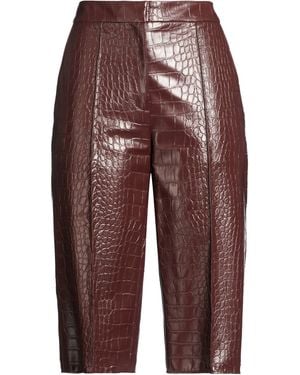 Elisabetta Franchi Burgundy Pants Polyurethane, Polyester - Red