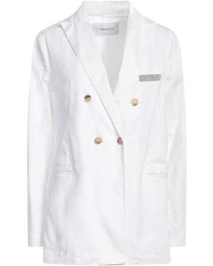Fabiana Filippi Double-Breasted Cotton Blazer - White