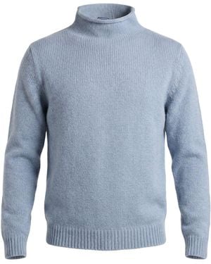 Fedeli Slate Turtleneck Cashmere - Blue